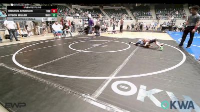 43 lbs Quarterfinal - Weston Atkinson, Threestyle vs Kyson Miller, Wagoner Takedown Club