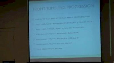 Tony Retrosi Front and Back Tumbling- pt 9 Front Tumbling Progressions