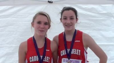Hayley Miller and Jacquline Regan (Carondelet HS), 2nd and 3rd place, JV Frosh Soph Girls at the 2011 Ed Sias Invitational