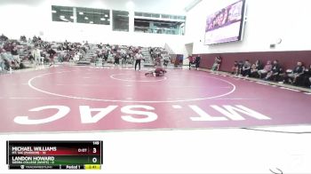 149 lbs Round 2 (3 Team) - Michael Williams, Mt. SAC (Maroon) vs Landon Howard, Sierra College (White)