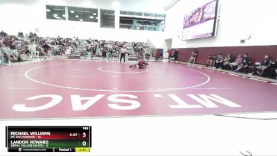 149 lbs Round 2 (3 Team) - Michael Williams, Mt. SAC (Maroon) vs Landon Howard, Sierra College (White)