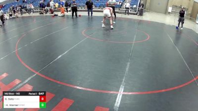 14U Boys - 140 lbs 7th Place Match - Giovanni Soto, Fox Lake Wrestling Club vs Korben Warner, Dexter Youth Wrestling Club