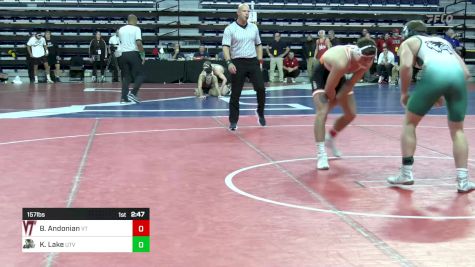 157 lbs Quarterfinal - Bryce Andonian, Virginia Tech vs Kyler Lake, Utah Valley