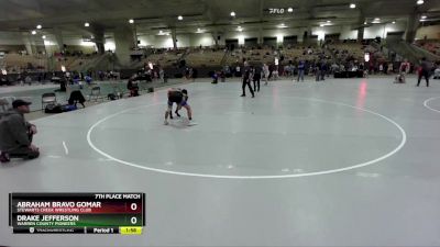 120 lbs 7th Place Match - Abraham Bravo Gomar, Stewarts Creek Wrestling Club vs Drake Jefferson, Warren County Pioneers