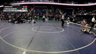 3A 113 lbs Champ. Round 1 - Mateo Diaz, South Rowan High School vs Tristian Winburn, West Brunswick High School