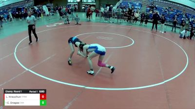 14U Girls - 80 lbs Champ. Round 1 - Layla Krauchun, Tinley Park Bulldogs Wrestling Club vs Charlotte Dragoo, Contenders Wrestling Academy