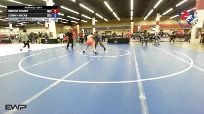 145 lbs 2nd Place - Khloie Gomez, ReZults Wrestling vs Jordyn Hicks, NG Bombers Wrestling Club