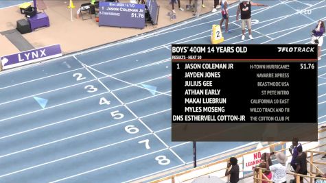 Youth Boys' 400m, Semi-Finals 11 - Age 14