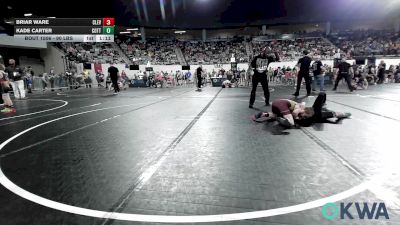 90 lbs Round Of 32 - Briar Ware, Cleveland Takedown vs Kade Carter, Cotton County Wrestling Club