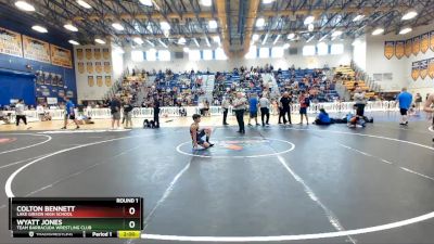 95 lbs Round 1 - Wyatt Jones, Team Barracuda Wrestling Club vs Colton Bennett, Lake Gibson High School