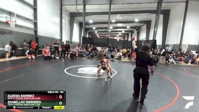 90 lbs Quarterfinal - Aleksia Ramirez, Reality Sports Wrestling Club vs Esabellah Warnken, Team Scorpion Wrestling Club