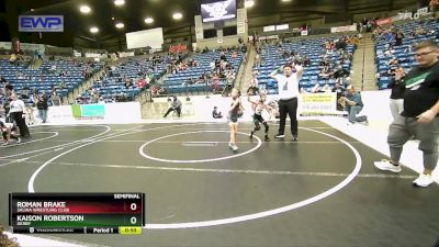 61 lbs Semifinal - Roman Brake, Salina Wrestling Club vs Kaison Robertson, Derby