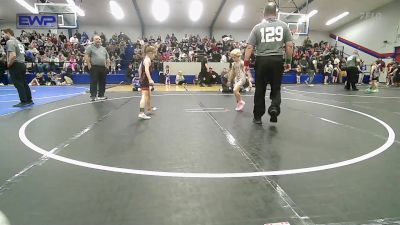 49-52 lbs Semifinal - Peyton Grandstaff, Warner Eagles Youth Wrestling vs Kynslee Church, Team Tulsa Wrestling Club