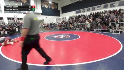 132 lbs 1st Place Match - Slater Hicks, Valencia/Valencia vs Marco Costa, Redlands East Valley