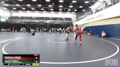 197 lbs Quarterfinal - Manman Garner, Sacramento City College vs Frank Pomilia, Santa Rosa Junior College