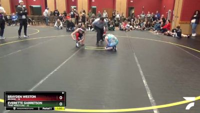 90 lbs Round 4 (6 Team) - Everette Garretson, Tribe Wrestling vs Brayden Weston, Belding