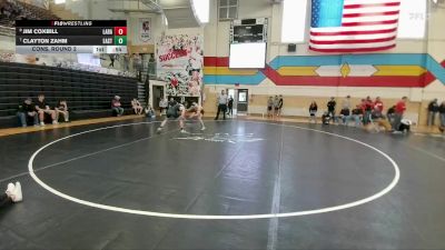 165 lbs Cons. Round 2 - Clayton Zahm, Cheyenne East vs Jim Coxbill, Laramie