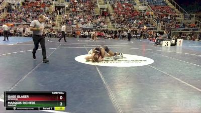 133 lbs Semifinal - Gage Glaser, Dickinson vs Marquis Richter, Mandan