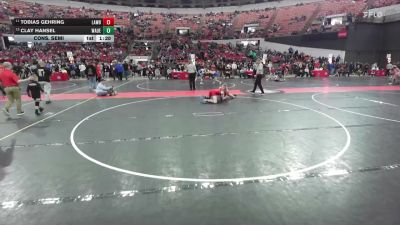 140 lbs Cons. Semi - Tobias Gehring, Slinger Red Rhinos Wrestling Club vs Clay Hansel, Hudson Wrestling Club