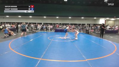 124 lbs Round Of 32 - Zaylyn Woods, TX vs Hailey Worden, NV
