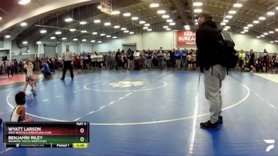 70 lbs Champ. Round 2 - Benjamin Riley, Warrior Youth Wrestling vs Wyatt Larson, Wild Buffalo Wrestling Club