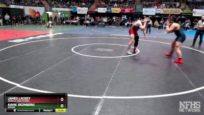 215 lbs Cons. Round 3 - JAMES LACKEY, Wasilla High School vs KAVIK SKONBERG, Kodiak