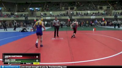 102 lbs Cons. Round 3 - Gage Cook, Hastings Wrestling Club vs Jakob Martinson, BOLD