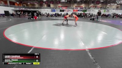 125 lbs Champ. Round 2 - James Maheras, Arizona Christian University vs Saoul Prado, Baker (Kan.)