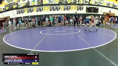 112 lbs Quarterfinal - Avah Steffey, Team Jeff Wrestling Club vs Cadence Williams, Mooresville Wrestling Club