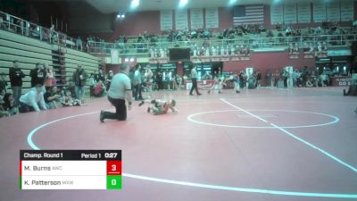 8U - 45 lbs Champ. Round 1 - Maverick Burns, Apache Wrestling Club vs Kovington Patterson, Midwest Xtreme Wrestling