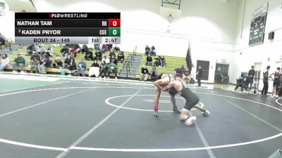 149 lbs Quarterfinal - Nathan Tam, Rio Hondo vs Kaden Pryor, Cuesta