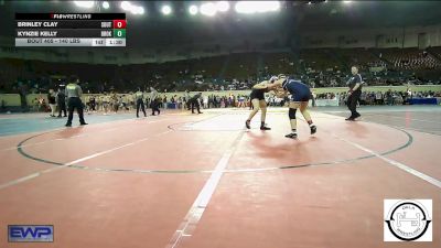 140 lbs Semifinal - Brinley Clay, Southmoore SaberCats Wrestling vs Kynzie Kelly, Broken Arrow Girls Junior High