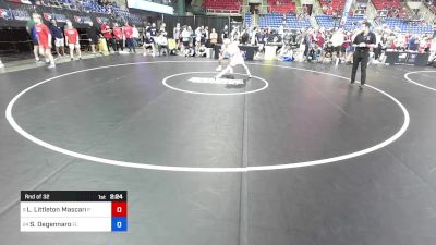 126 lbs Rnd Of 32 - Lukas Littleton Mascaro, PA vs Sebastian Degennaro, FL