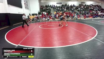 138 lbs Champ. Round 1 - Nathan Lepe, Mountain View vs Dennis Kolesnikov, Northfield