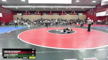 140 lbs Quarterfinal - Trevor Economos, Monte Vista High School vs Ikaika Madayag, Novato High School