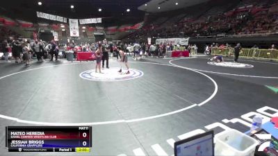 98 lbs Champ. Round 1 - Mateo Heredia, Daniel Cormier Wrestling Club vs Jessiah Briggs, California Grapplers