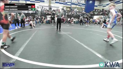 85 lbs Quarterfinal - Crew Swigart, Choctaw Ironman Youth Wrestling vs Cash Barbosa, Cowboy Wrestling Club