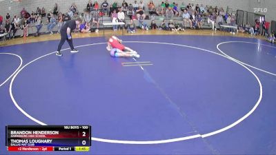 100 lbs Semifinal - Brandon Henderson, Harrisburg High School vs Thomas Loughary, Dallas Mat Club