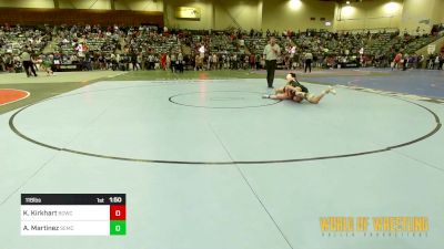 118 lbs Quarterfinal - Kaili Kirkhart, Brute Outdoor Wrestling Club vs Ariana Martinez, Salem Elite Mat Club