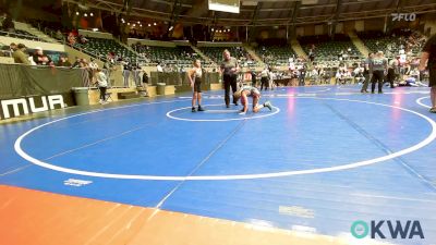 100 lbs 3rd Place - Wyatt Cox, Pocola Youth Wrestling vs Sophie Proctor, Henryetta Knights Wrestling Club