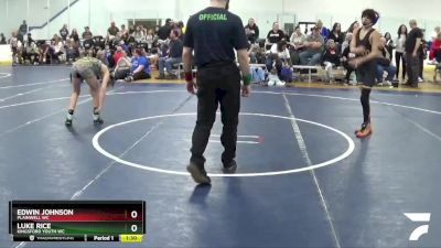 95 lbs Quarterfinal - Luke Rice, Kingsford Youth WC vs Edwin Johnson, Plainwell WC