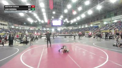 46 lbs Consi Of 8 #2 - Grayson Garcia, Bear Creek Jr. Wrestling vs Liam Derrera, Greeley Metro
