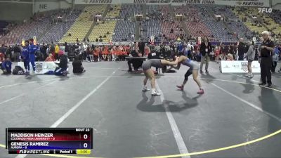 103 lbs Semis & 3rd Wb (16 Team) - Genesis Ramirez, Aurora vs Maddison Heinzer, Colorado Mesa University