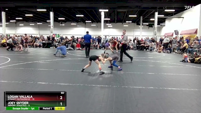 60 lbs Round 7 (8 Team) - Logan Vallala, Dynasty Ruthless/U2 vs Joey  Snyder, Armory Athletics