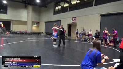 175 lbs Semis (4 Team) - Josie Faison, Patriots WC White vs Hannah Crowe, Untouchable Lady Reapers