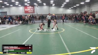 62 lbs Champ. Round 1 - Cavan Threlkeld, Poquoson Athletic Association vs James Haerr, Glenvar