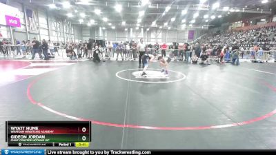 92 lbs Champ. Round 2 - Wyatt Hume, Whatcom Wrestling Academy vs Gideon Jordan, CNWC Concede Nothing WC