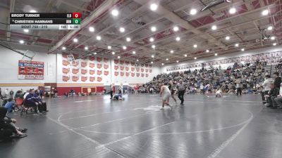 215 lbs Cons. Round 4 - Brody Turner, Elder vs Christien Hannahs, Barnesville