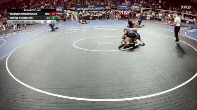 D 1 120 lbs Cons. Round 4 - Hayden Boudreaux, Southside vs Owen Bordelon, Lafayette