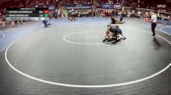D 1 120 lbs Cons. Round 4 - Hayden Boudreaux, Southside vs Owen Bordelon, Lafayette